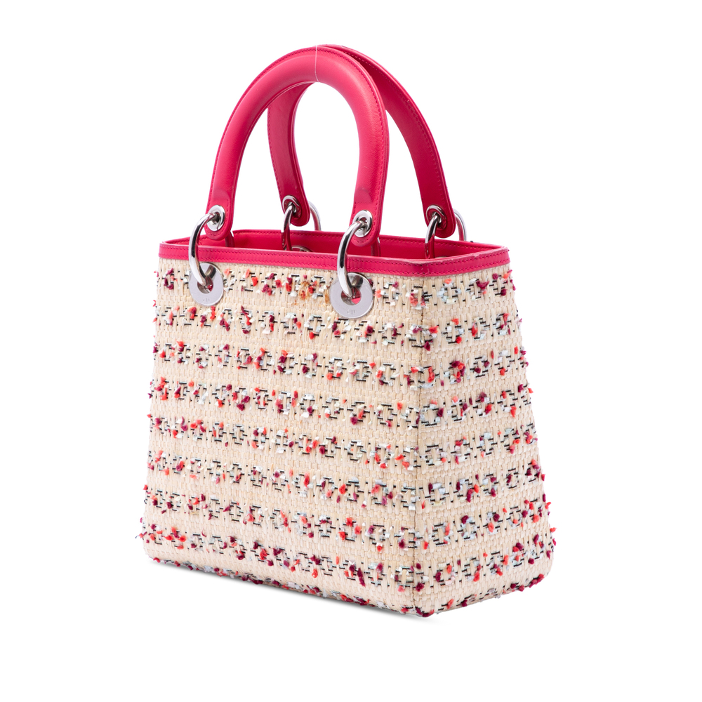 Pre-Loved Dior Medium Woven Raffia Lady Dior - Picture 2 of 7